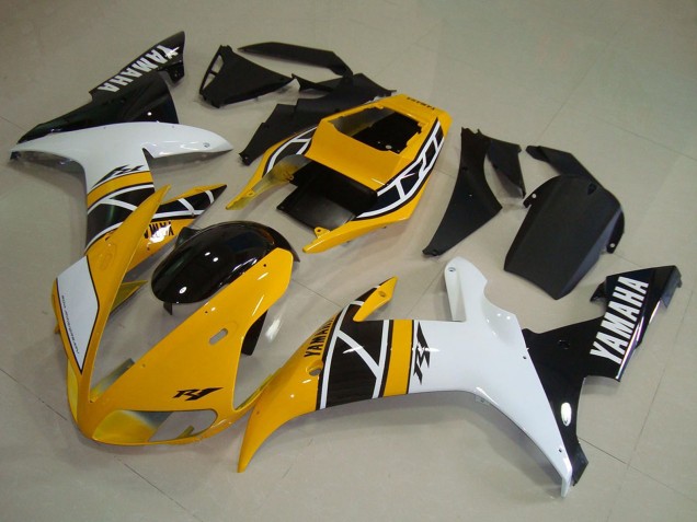 Carenado Moto Yamaha YZF R1 2002-2003 - Amarillo Blanco Negro Anniversary
