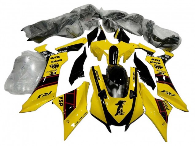 Carenado Moto Yamaha YZF 1000 R1 2020-2025 - Amarillo Negro Brillante YSP Motul
