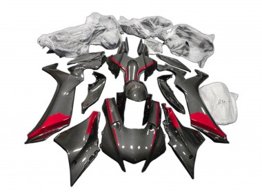Carenado Moto Yamaha YZF 1000 R1 2020-2025 - Negro FibraCarbono Rojo