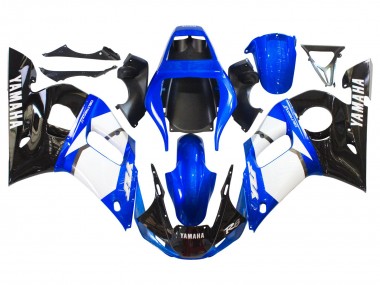 Carenado Moto Yamaha YZF 600 R6 1998-2002 - Blanco Azul Negro Brillante