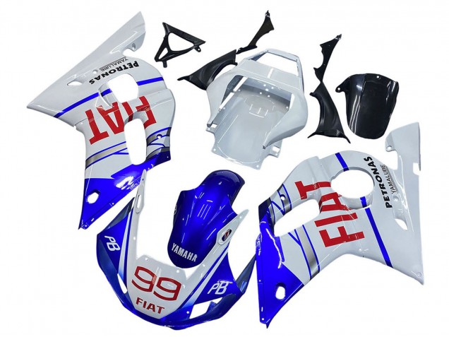 Carenado Moto Yamaha YZF 600 R6 1998-2002 - Blanco Azul Rojo Fiat 99