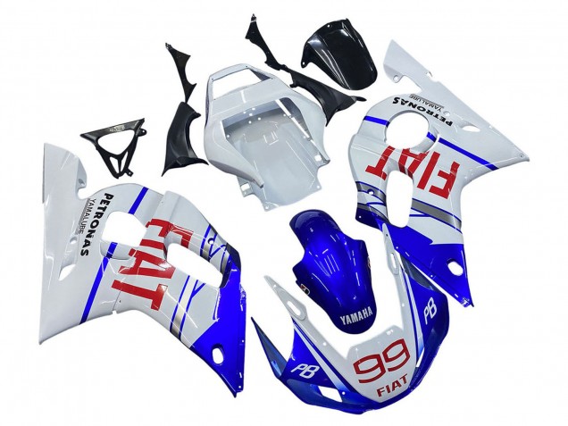 Carenado Moto Yamaha YZF 600 R6 1998-2002 - Blanco Azul Rojo Fiat 99