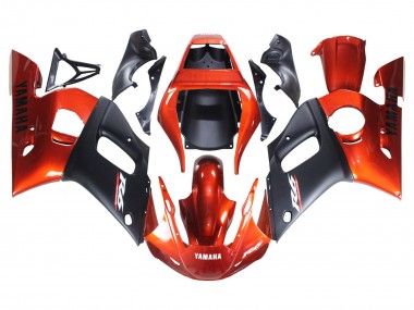 Carenado Moto Yamaha YZF 600 R6 1998-2002 - Naranja Negro Mate
