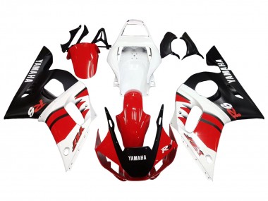 Carenado Moto Yamaha YZF 600 R6 1998-2002 - Blanco Rojo Negro Brillante
