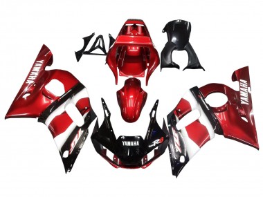 Carenado Moto Yamaha YZF 600 R6 1998-2002 - Rojo Blanco Negro Brillante