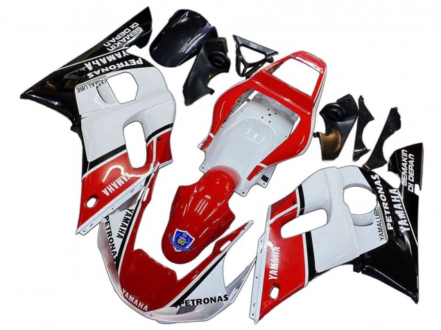 Carenado Moto Yamaha YZF 600 R6 1998-2002 - Blanco Rojo Negro Petronas Yamalube 50th