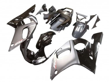 Carenado Moto Yamaha YZF 600 R6 1998-2002 - Plata Negro Brillante