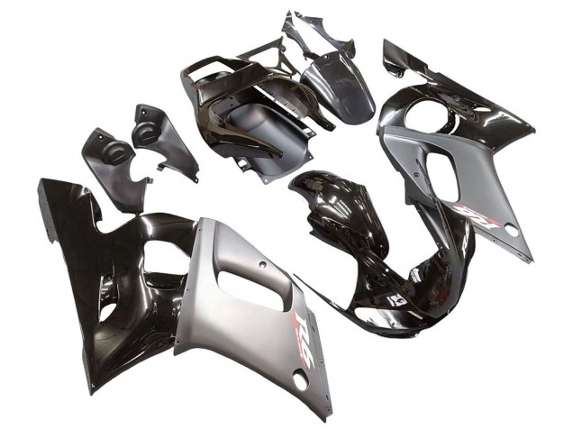 Carenado Moto Yamaha YZF 600 R6 1998-2002 - Plata Negro Brillante