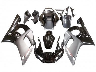 Carenado Moto Yamaha YZF 600 R6 1998-2002 - Plata Negro Brillante