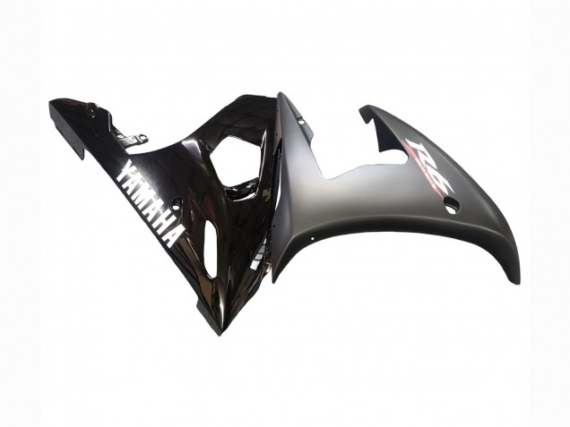 Carenado Moto Yamaha YZF R6 2003-2004 - Negro Brillante Negro Mate Blanco Calcomanías