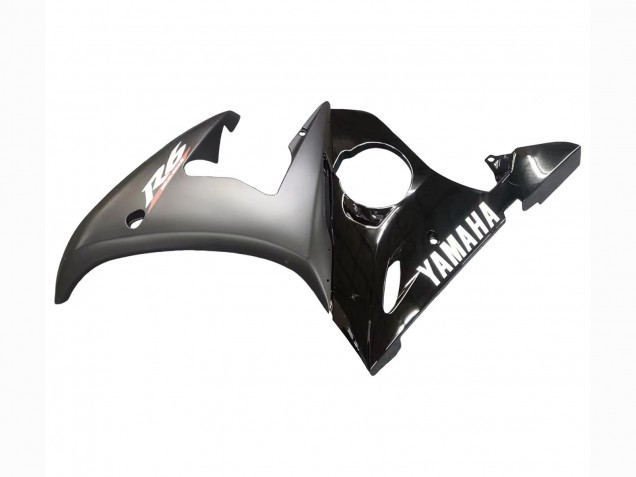 Carenado Moto Yamaha YZF R6 2003-2004 - Negro Brillante Negro Mate Blanco Calcomanías