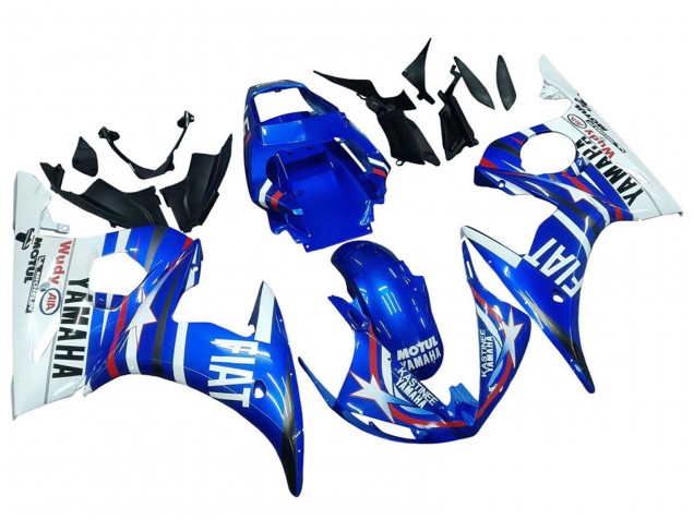 Carenado Moto Yamaha YZF R6 2003-2004 - Blanco Azul Fiat Motul Kastinee