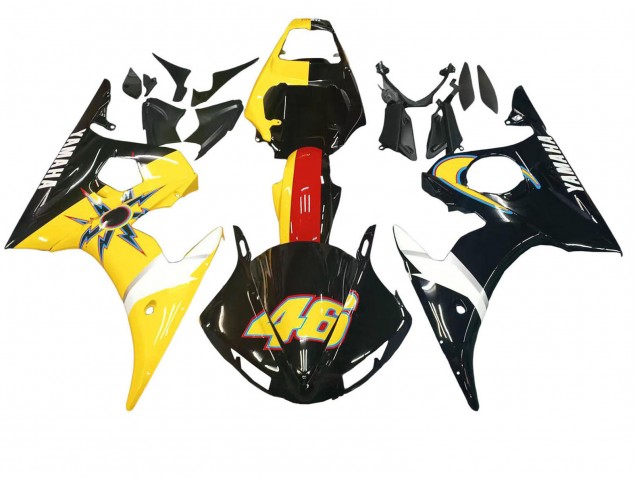 Carenado Moto Yamaha YZF R6S 2006-2009 - Amarillo Rojo Negro Brillante 46