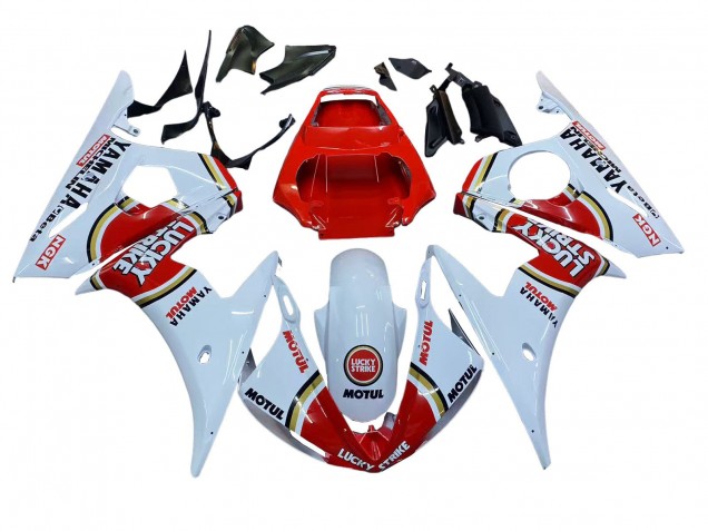 Carenado Moto Yamaha YZF R6S 2006-2009 - Blanco Rojo Lucky Strike Motul