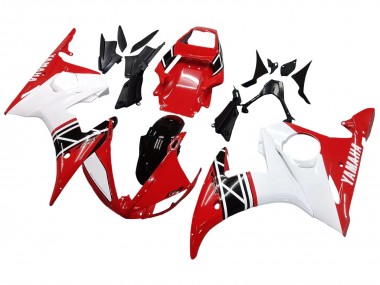 Carenados Moto Yamaha YZF R6 2003-2004 - Blanco Rojo Negro Brillante