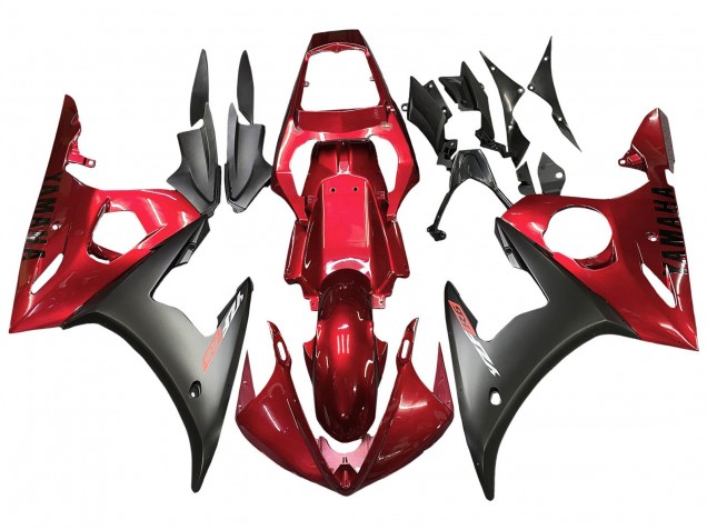 Kits Carenados Moto Yamaha YZF R6S 2006-2009 - Rojo Negro Mate