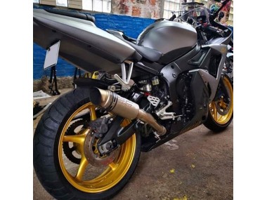 Carenado Moto Yamaha YZF R6 2003-2004 - Gris Mate Negro Mate Oro Calcomanías