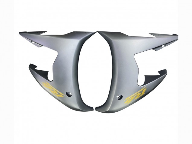 Carenado Moto Yamaha YZF R6 2003-2004 - Gris Mate Negro Mate Oro Calcomanías
