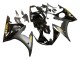 Carenado Moto Yamaha YZF R6S 2006-2009 - Negro Brillante Negro Mate Oro Calcomanías