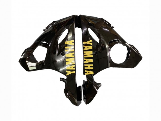 Carenado Moto Yamaha YZF R6S 2006-2009 - Negro Brillante Negro Mate Oro Calcomanías