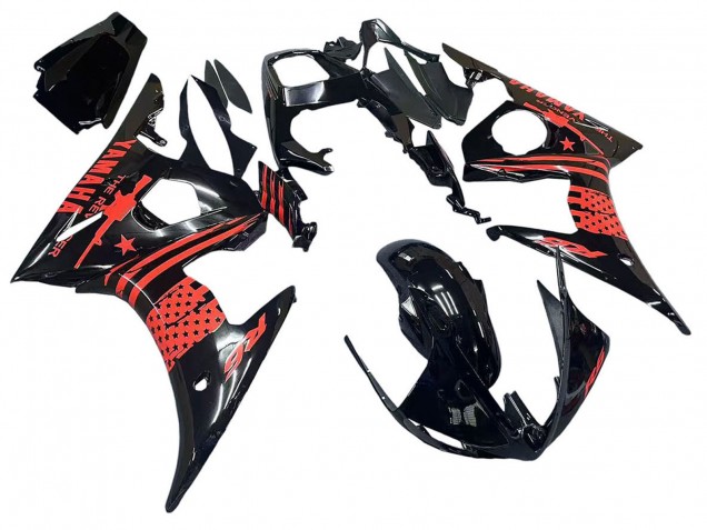 Carenados Moto Yamaha YZF R6 2003-2004 - Negro Brillante Rojo