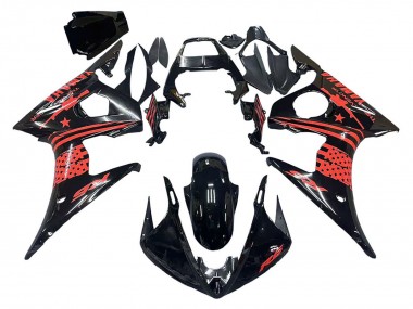 Carenados Moto Yamaha YZF R6 2003-2004 - Negro Brillante Rojo