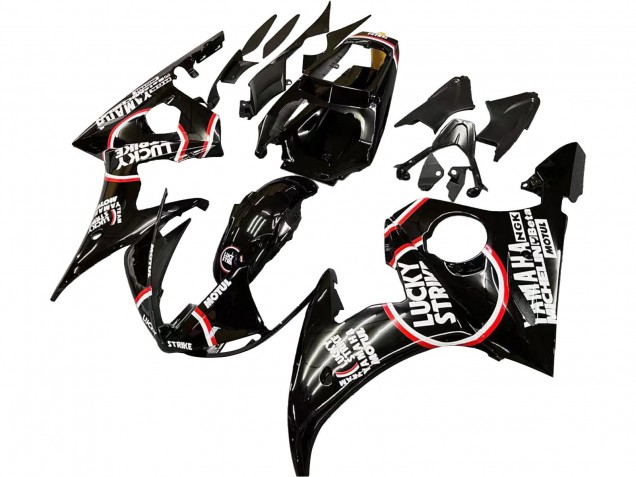 Carenado Moto Yamaha YZF R6S 2006-2009 - Negro Brillante Rojo Blanco Lucky Strike Motul