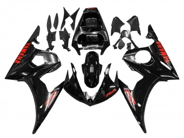 Carenado Moto Yamaha YZF R6 2003-2004 - Negro Brillante Rojo