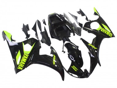 Carenado Moto Yamaha YZF R6 2003-2004 - Negro Brillante Neon Amarillo