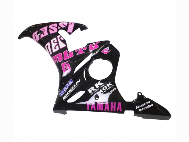 Carenado Moto Yamaha YZF R6 2003-2004 - Amarillo Rosa Negro Brillante Rossi Repsol 46
