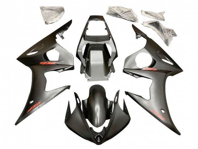 Carenado Moto Yamaha YZF R6S 2006-2009 - Negro Mate Rojo Calcomanías