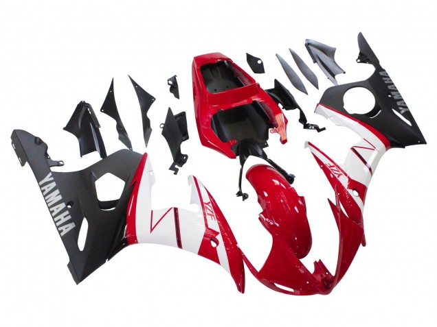 Carenado Moto Yamaha YZF R6 2003-2004 - Rojo Blanco Negro Mate