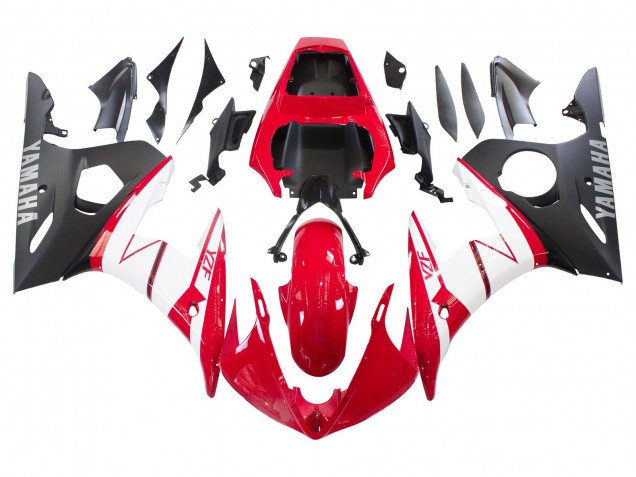 Carenado Moto Yamaha YZF R6S 2006-2009 - Rojo Blanco Negro Mate