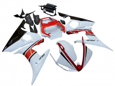 Carenado Moto Yamaha YZF R6 2003-2004 - Blanco Rojo Negro Brillante