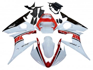 Carenado Moto Yamaha YZF R6 2003-2004 - Blanco Rojo Negro Brillante