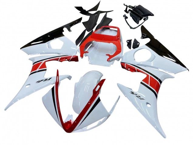 Carenado Moto Yamaha YZF R6S 2006-2009 - Blanco Rojo Negro Brillante