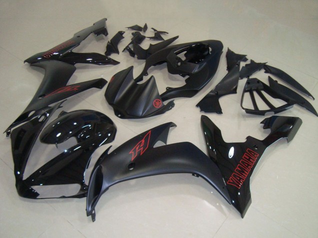Carenado Moto Yamaha YZF R1 2004-2006 - Negro Brillante Negro Mate Rojo