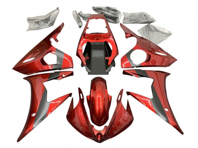 Carenados Moto Yamaha YZF R6 2003-2004 - Rojo Negro Mate