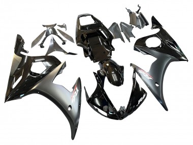 Carenado Moto Yamaha YZF R6 2003-2004 - Negro Brillante Negro Mate Oro Camaleón