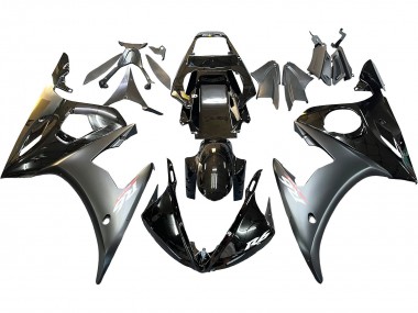 Carenado Moto Yamaha YZF R6 2003-2004 - Negro Brillante Negro Mate Oro Camaleón