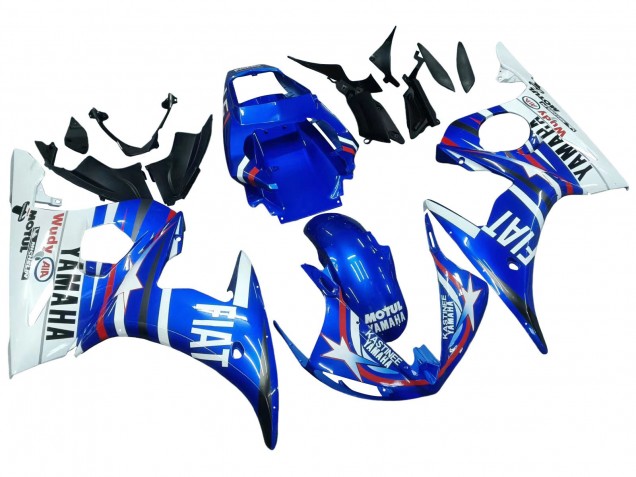 Carenado Moto Yamaha YZF 600 R6 2005 - Azul Blanco Rojo Motul Michelin Fiat