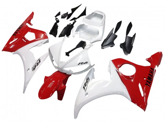 Carenado Moto Yamaha YZF 600 R6 2005 - Blanco Rojo