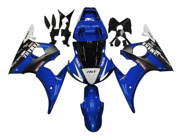 Carenado Moto Yamaha YZF 600 R6 2005 - Azul Blanco Negro Yamalube