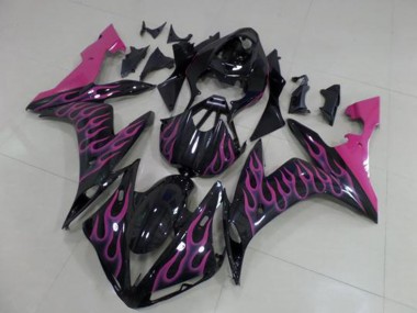Carenado Moto Yamaha YZF R1 2004-2006 - Negro Brillante Rosa Llama