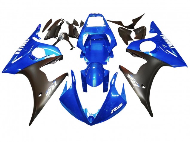 Carenado Moto Yamaha YZF 600 R6 2005 - Azul Negro Mate