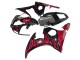 Carenado Moto Yamaha YZF 600 R6 2005 - Negro Rojo Llama