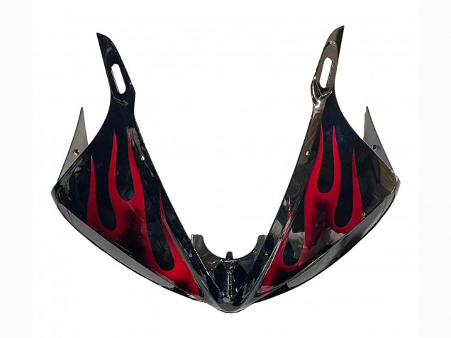 Carenado Moto Yamaha YZF 600 R6 2005 - Negro Rojo Llama