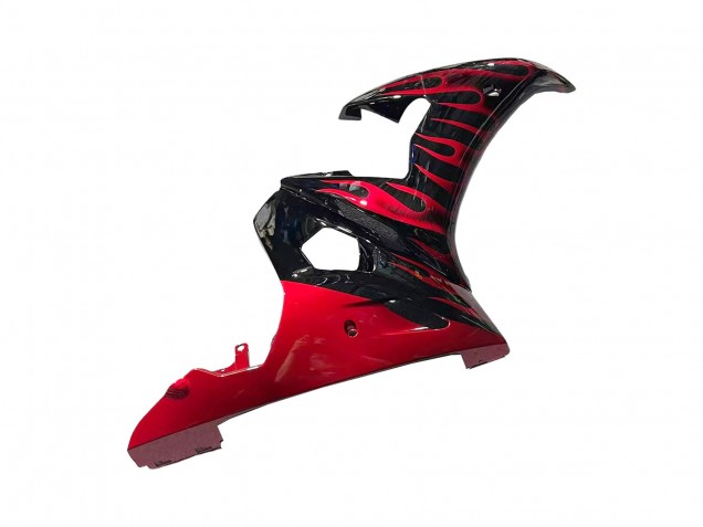 Carenado Moto Yamaha YZF 600 R6 2005 - Negro Rojo Llama