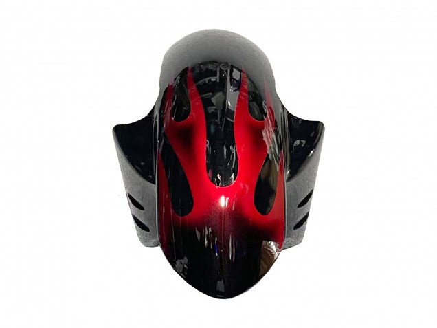 Carenado Moto Yamaha YZF 600 R6 2005 - Negro Rojo Llama