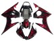 Carenado Moto Yamaha YZF 600 R6 2005 - Negro Rojo Llama